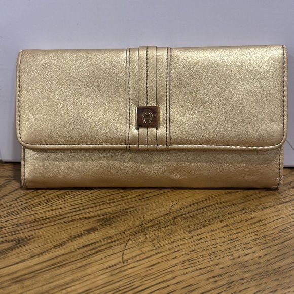 Aigner Gold Metalic Wallet - Picture 1 of 8